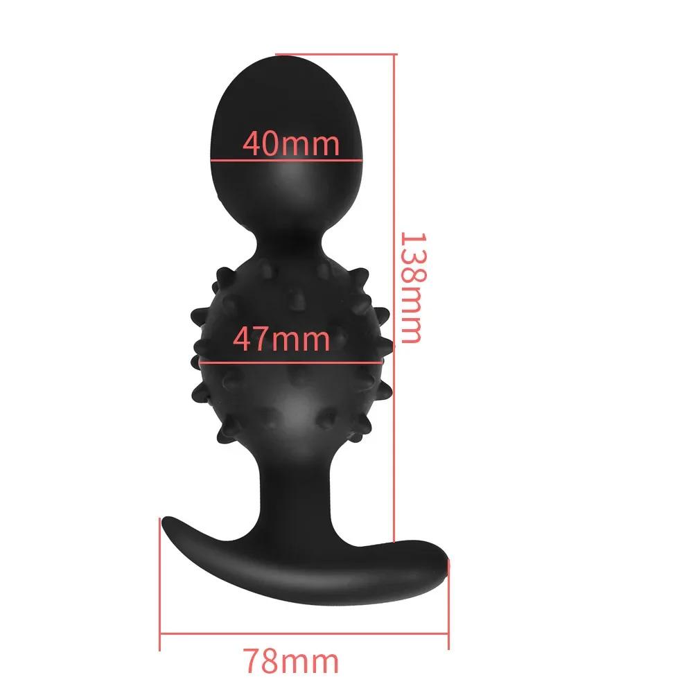 Grosses Perles Anales en Silicone Plug Anal Balle Intégrée Massage de la Prostate Masturbation Jouets Sexuels pour Femmes Hommes Gays Couples Jeux Adultes