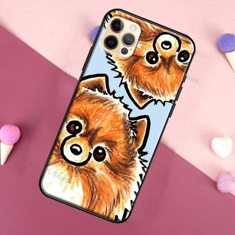 Pomeranian Watercolor Dog pro iPhone 12 Pro Max 13 mini Pouzdro pro iPhone 11 Pro Max XS X SE 2020 7 8 Plus XR Cover