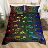 Truck Excavator Duvet Cover Set Queen Size For Kids Nursery Cartoon Tractor Engineering Vehicle Construction Theme Bedding Set