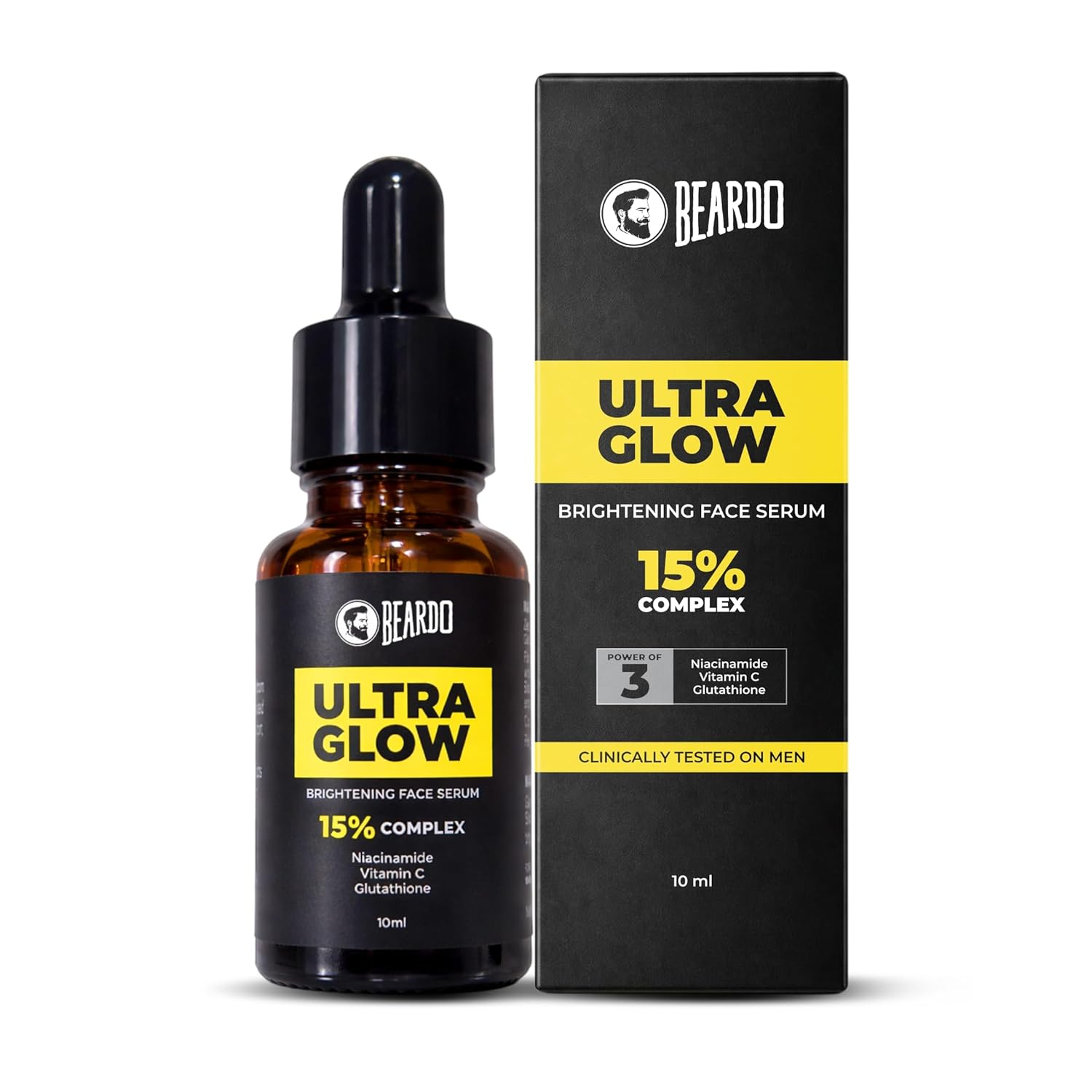 

Beardo Ultra Glow Brightening Face Serum For Men 10 ml For Even Skin Tone Dark Spot Care Lightweight Daily Use