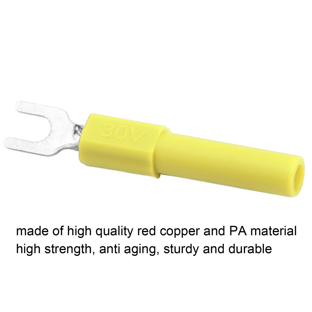 10pcs 4mm Fork Spade Wire Connectors U Type Electrical Crimp Terminal for Testing Multimeter