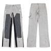 New Style Splatter Patchwork Cargo Pants American Style High Street Micro Flare Casual Trousers