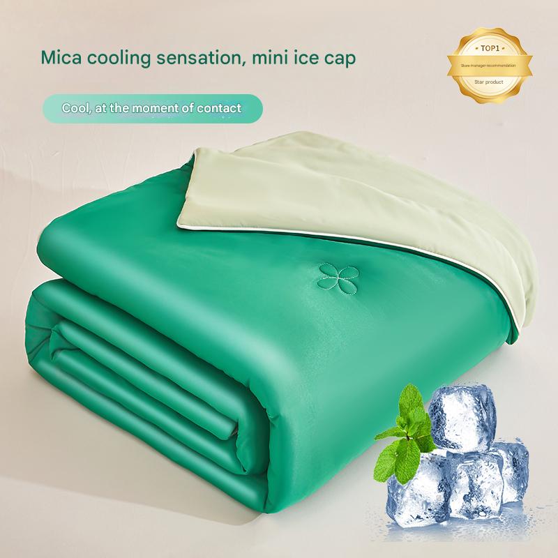 Super Soft Cooling Quilt Summer Cool Quilt Skin Friendly Quilt Air Condition Comforter Solid Ice Silk Cool Blanket Thin Quilt for Bed