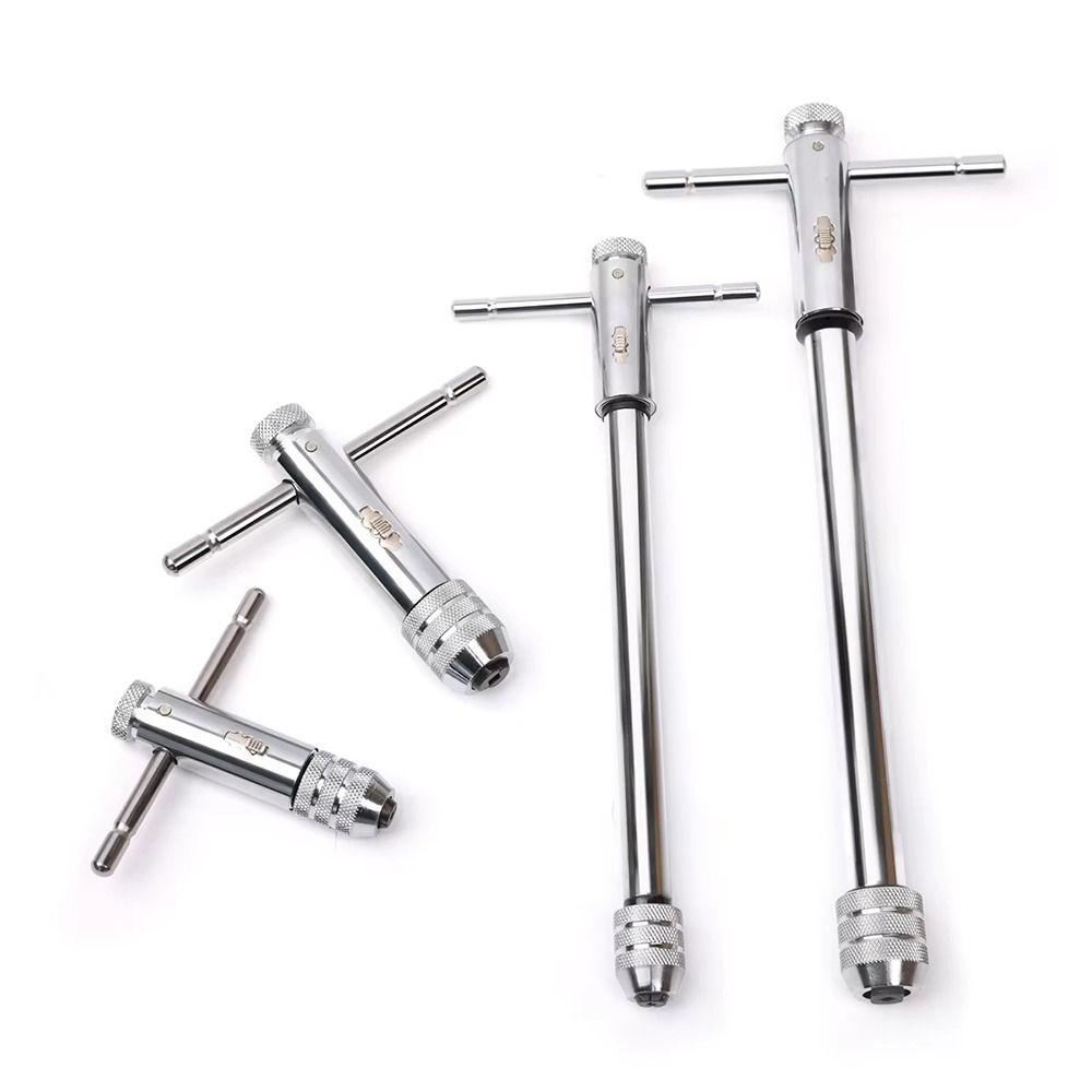 1Pcs M3-8 M5-12 Tap Wrench Adjustable Metric Plug T-Handle Ratchet Wrench Extended Male Thread Tap Screw Holder
