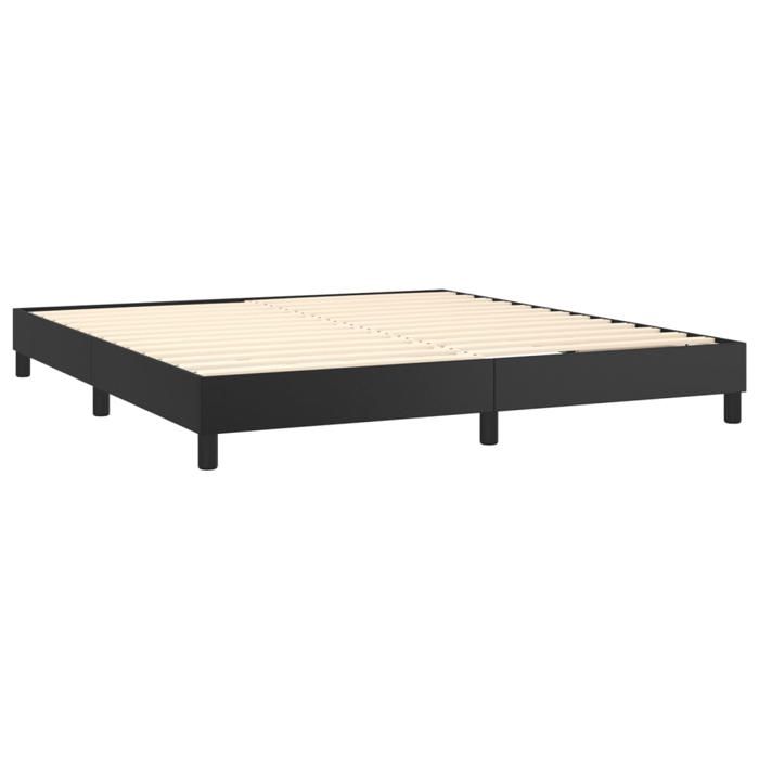 Lit avec matelas - Maison Exclusive - 180x200 cm - Similicuir noir - Tête de lit réglable