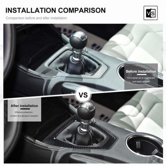 Carbon Fiber Center Manual Gear Shift Cover For Ford Mustang 2024+ Accessories