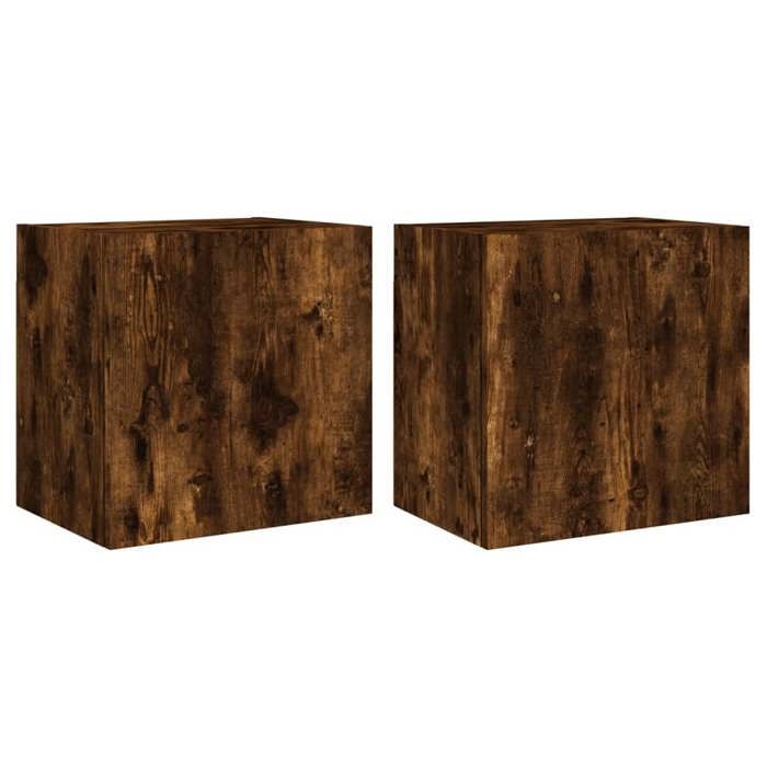 VidaXL Wall-mounted TV Cabinets 2 Pcs Smoked Oak 40.5x30x40cm Engineered Wood 836905