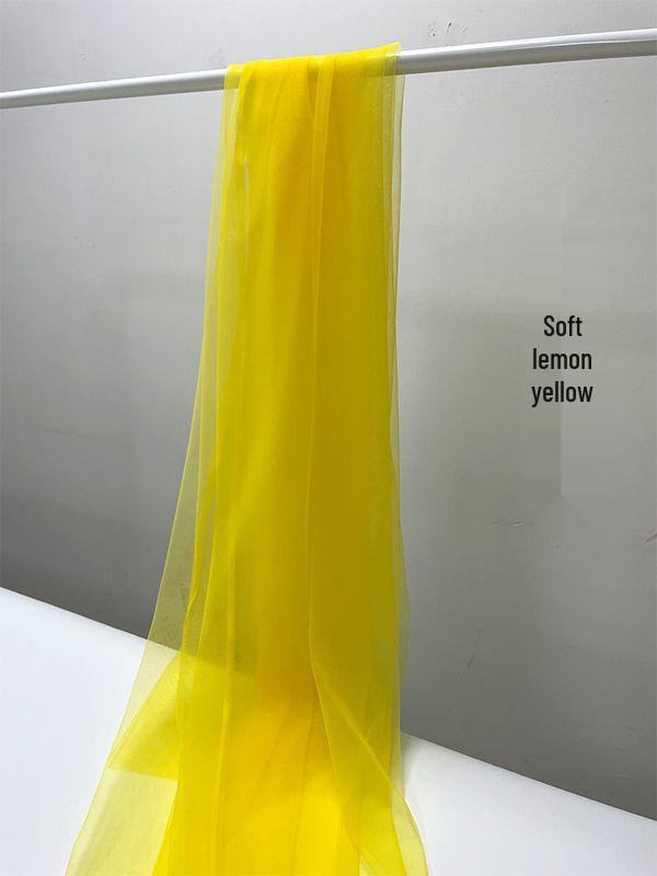 Zitronengelber Gaze-Stoff - Perfekt für Kindergarten-Dekoration & Foto-Hintergründe | Einfarbig Frische Serie