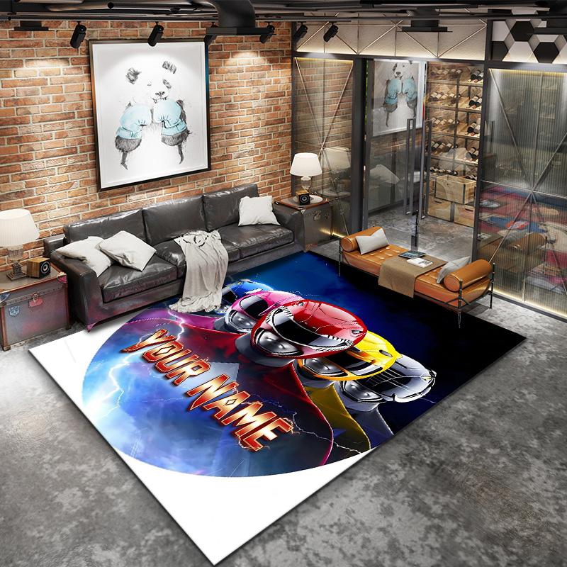 Power Rangers Adventure Custom Name Carpet Rug For Living Room Bedroom Home Sofa Decoration Kids Play Nonslip Floor Mat