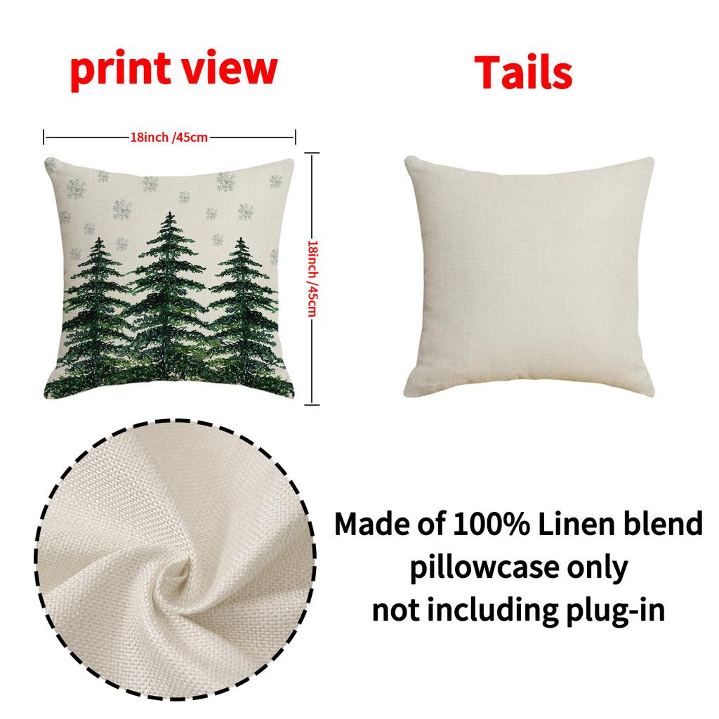 New Christmas Pillow Cover Pine Cone Candlestick Print Pillow Cover Bedroom Cushion Cover Living Room Sofa Pillow