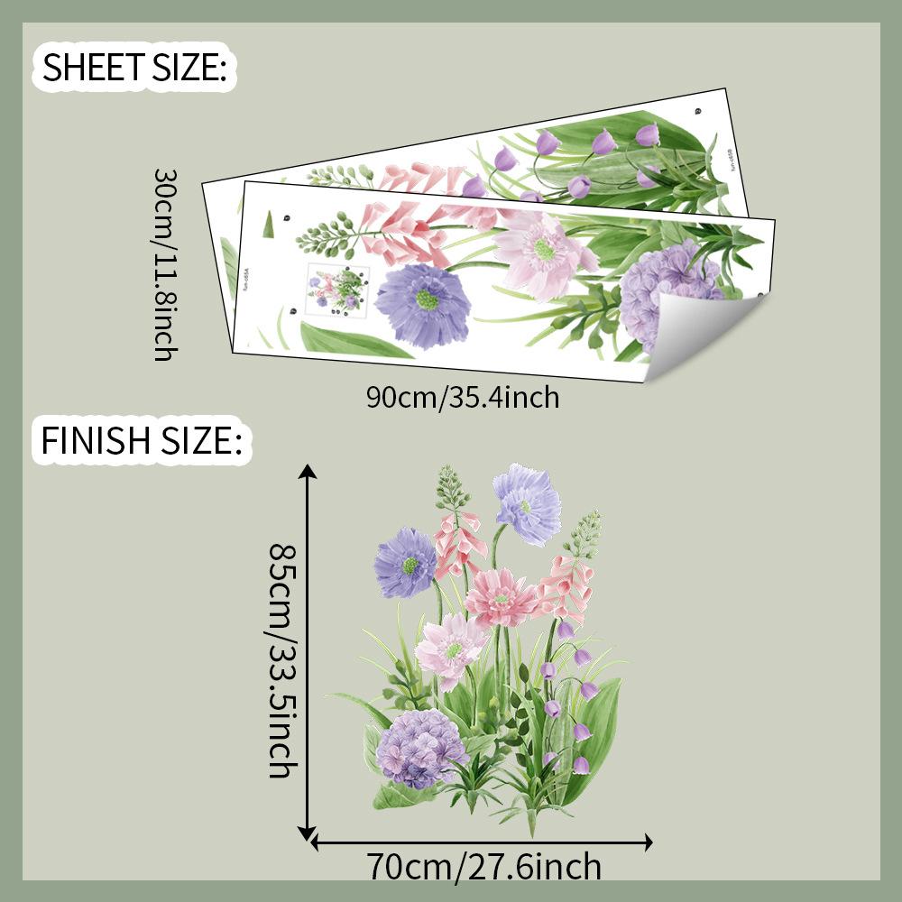 

Акварельные листья и цветы Наклейки на стену Ботаническое искусство для спальни, гостиной и кабинета Домашний декор 30x90cmx2pcs разноцветный