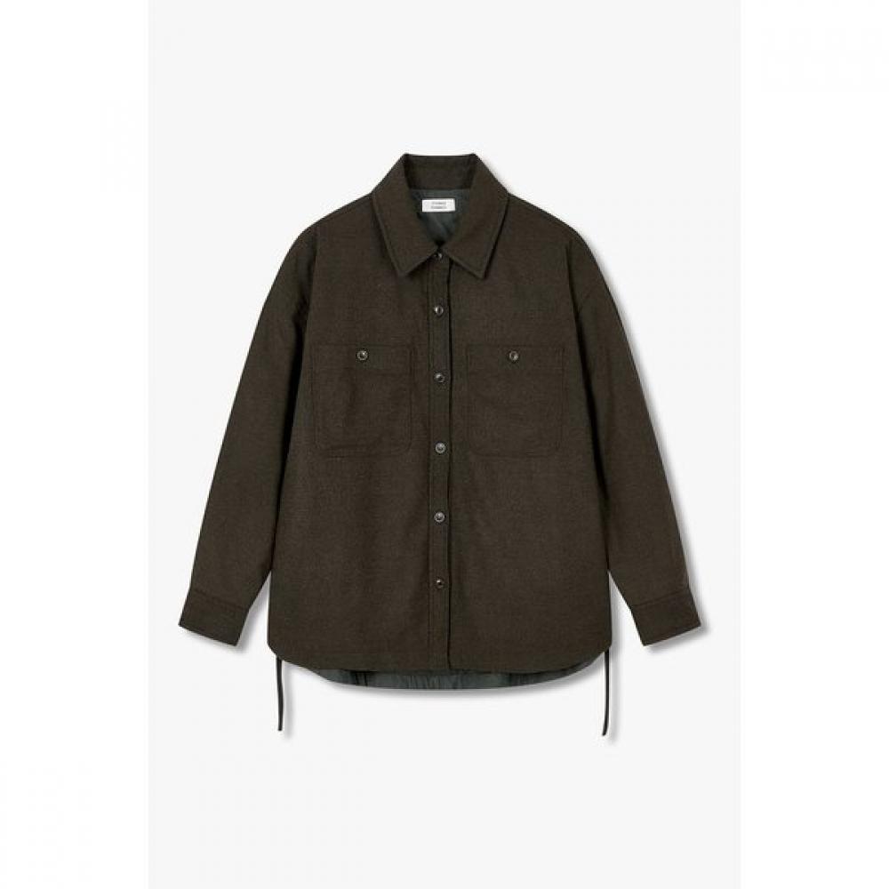 

Studio Tomboy Wool Blend Quilting Shirt Outer 9105421209 dark khaki/OS