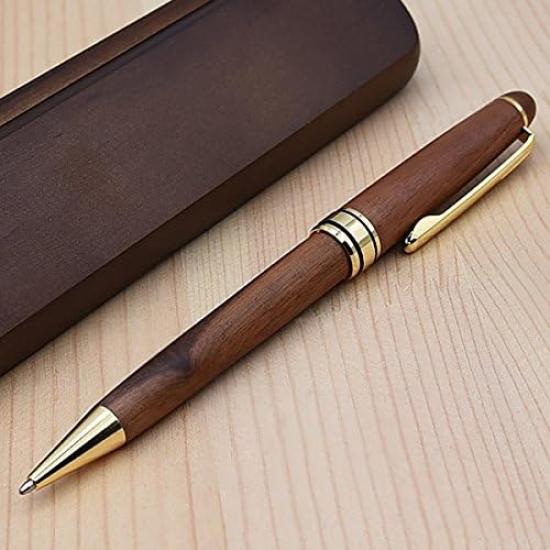 Ducale Wooden Ballpoint Pen with Copper Walnut Wood Barrel, GT, Oil-Based