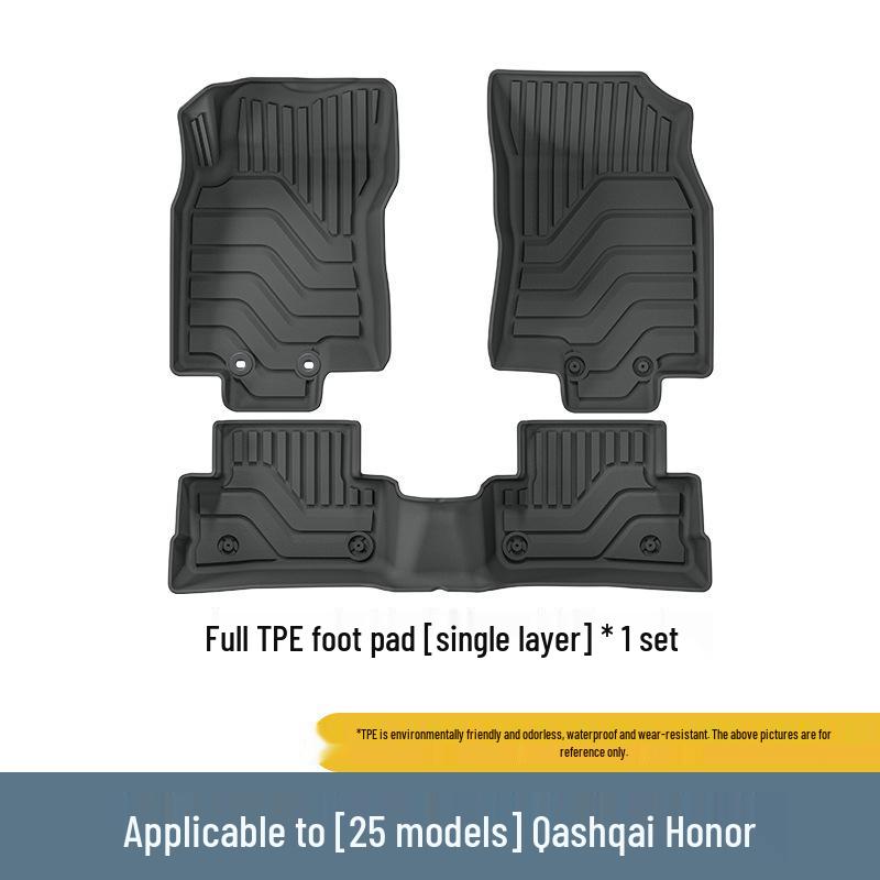 Eco-Friendly TPE Floor and Trunk Mats with Seat Back Cushion for 2021-2025 Nissan Qashqai