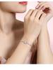 Tichia S925 Sterling Silver Butterfly Dance Bracelet with Pink Zircon Butterflies and Flowers for Women