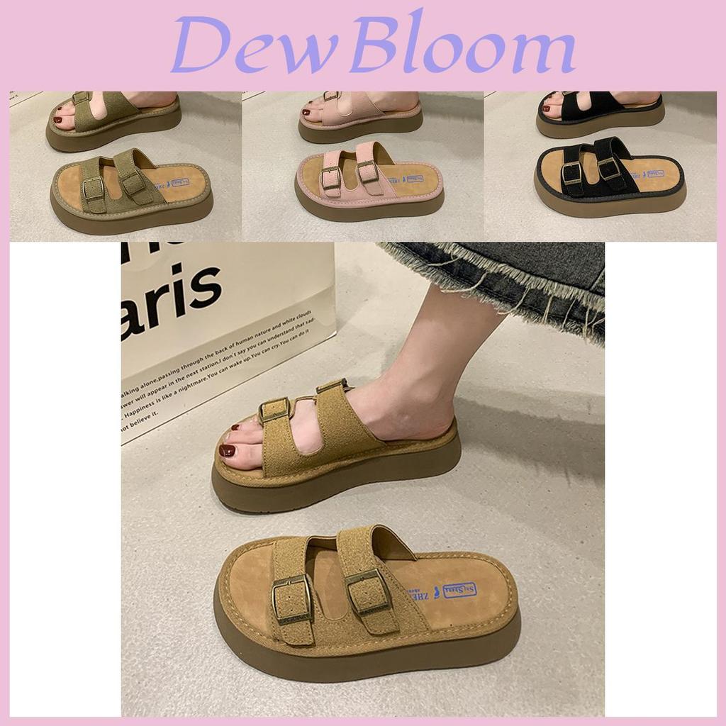 Stylish Casual Flat Buckle Slippers For Women Summer Outdoor Fashion In Black Khaki Pink And Brown