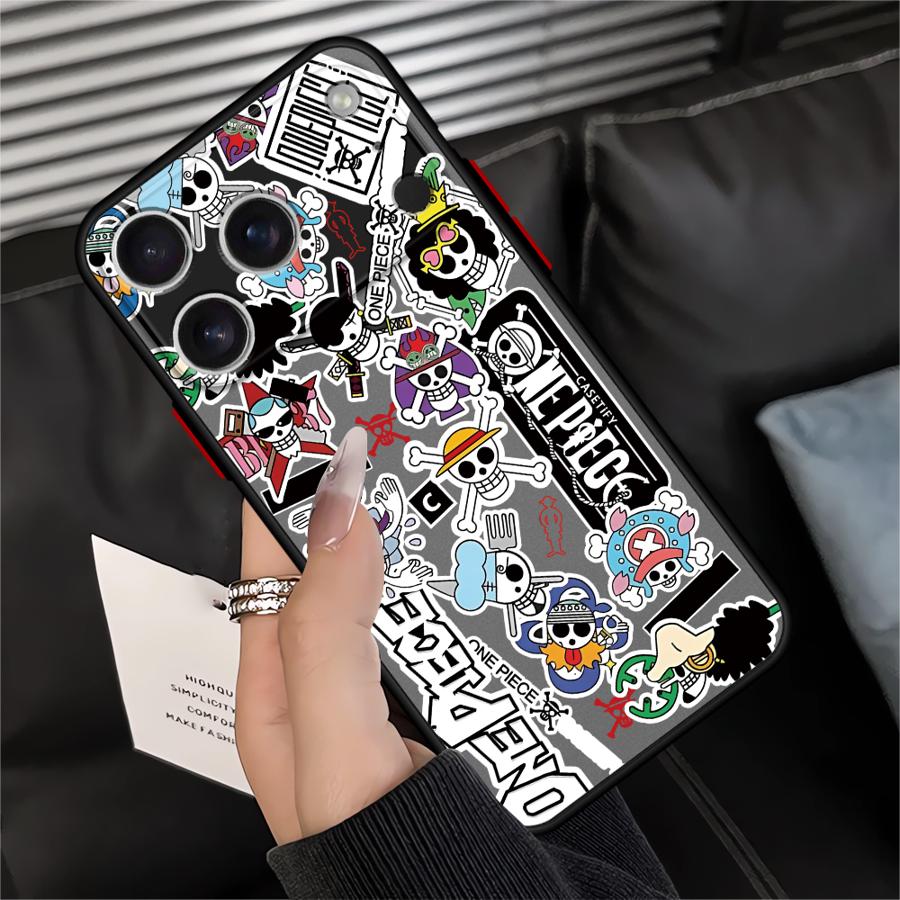 

One Piece Logo Case for iPhone 17 Pro Max 12 14 13 Mini 16 Plus 15 Air 7 8 SE XS XR 11 Funda Back Phone Cover iPhone 8