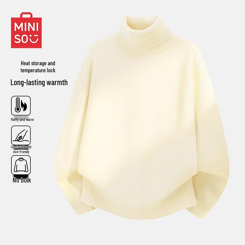 

MINISO Men s & Couples Plush Turtleneck Sweater L