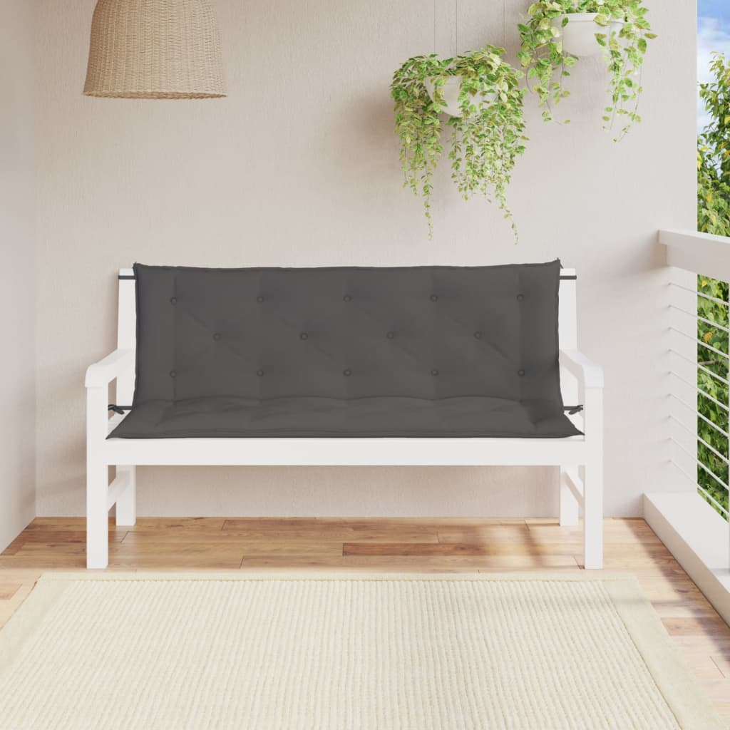 Garden Bench Cushions 2 pcs Anthracite 150 x 50 x 7 cm Oxford Fabric