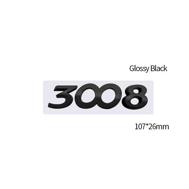 Glossy Black Car Emblem Metal Decorative Strips Badge Logo Body Decals Sticker For Peugeot 107 206 207 208 301 307 308 407 508