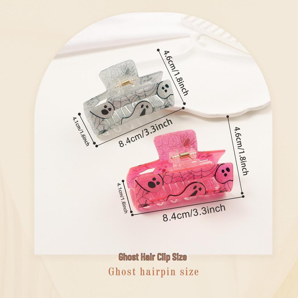 Creative Halloween Glitter Ghost & Spiderweb Hair Clip for Women
