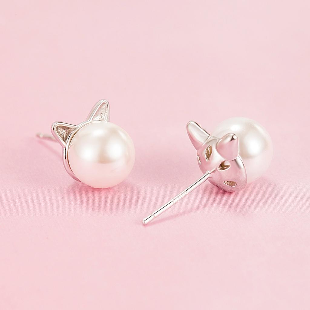 Fashionable Cat Ear Studs Adornment Exquisite Cat shaped Earrings Eye Catching Ear Studs Jewelry for Fashionistas