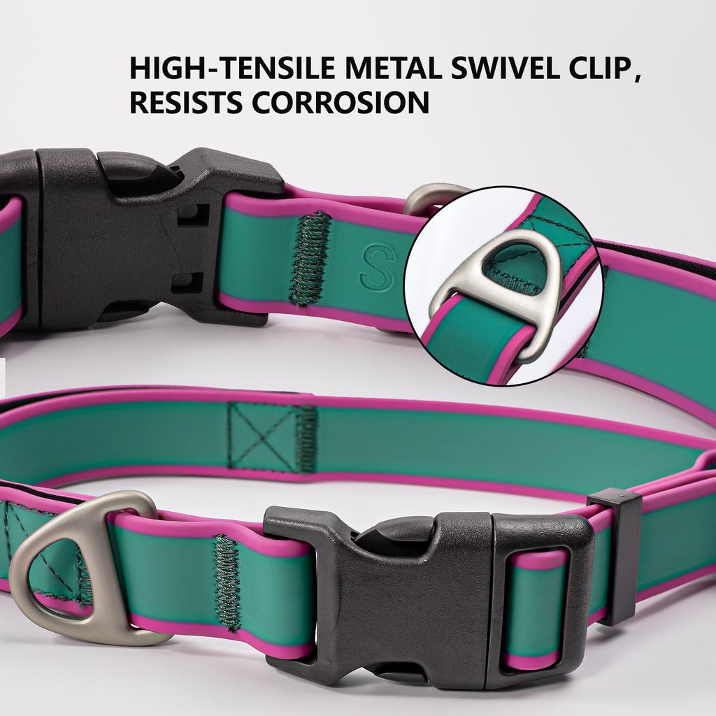 Waterproof PVC Coated Breakaway Dog Collar Adjustable Quick Release Buckle No-Stink Easy Clean Durable for Small Medium Large