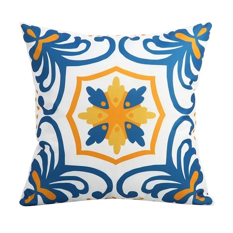 Retro Orange Blue Decorative Pillowcase Car Ornaments Office Living Room Sofa Home Pillowcase