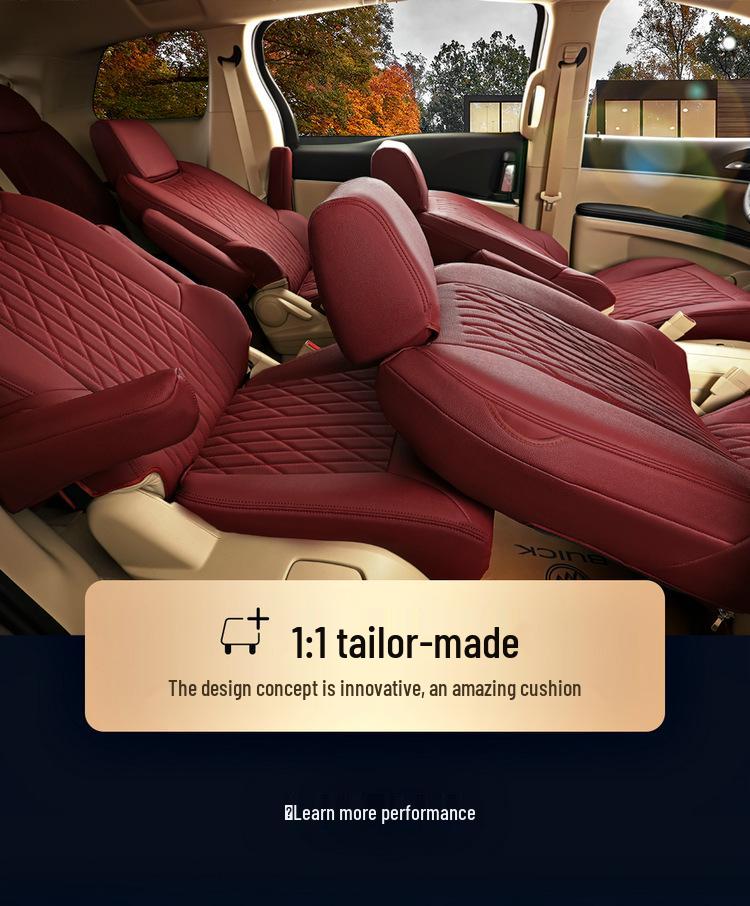 Buick GL8 Leather 7-Seat Full Coverage Car Seat Cushion, All-Season