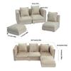 Simple Couch Mini Sofa Set Soft Fabric Dollhouses Furniture 1/12 Scale Compatible with Model Displays