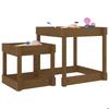 Table à sable - vidaXL - 2 tables en bois de pin massif - marron miel - extérieur - enfants