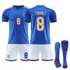 Teens Kids Adults Custome Name Football Kits 2026 FIFA World Cup Italy Home #8 Tonali Training Jersey Set with Socks
