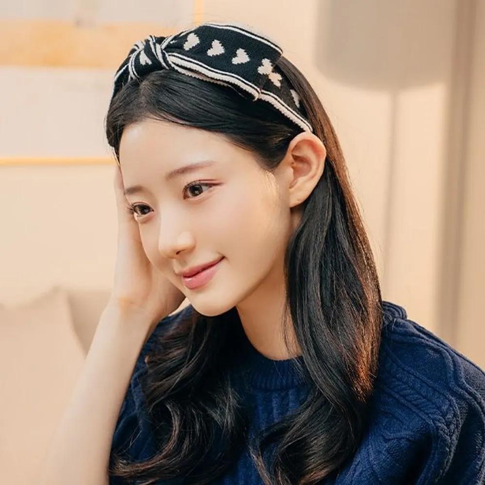 Handmade Knit Ribbon Hairband (21HB044) Ivory