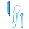 3/4Pieces Pink Hair Styling Set Rubber Band Cutter Mouse Tail Comb Hair Styling Tools Hair Braid Accessories Ponytail Maker Kits