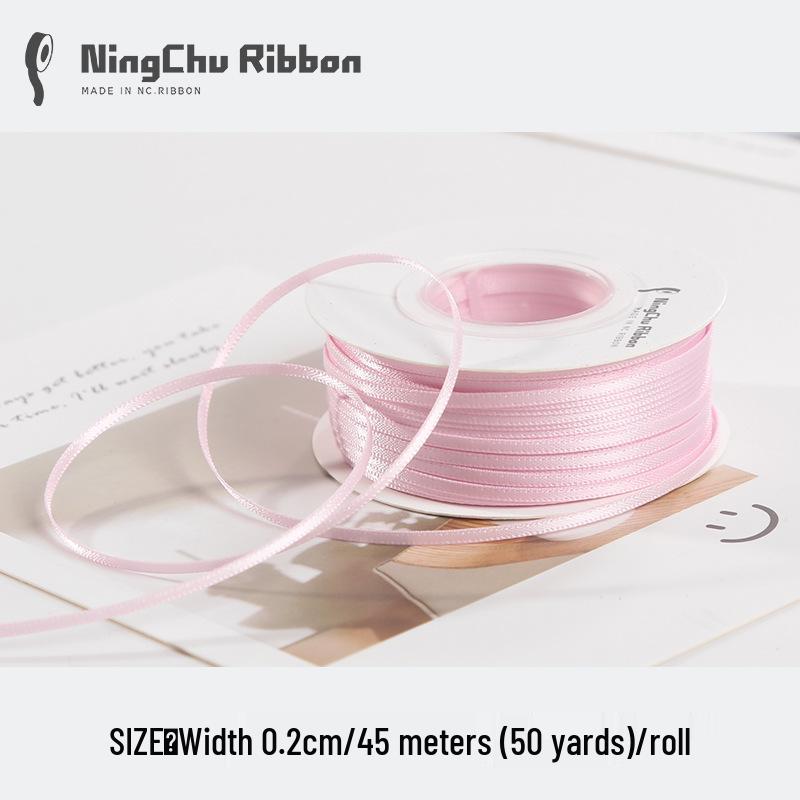 2mm Double-Sided Satin Ribbon Bookmark for Wedding Bows and Gift Wrapping