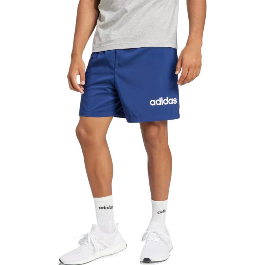 adidas Essentials Linear Logo Comfortable Fashion Casual Solid Color Letter Shorts Men Shorts Deep-Blue White JE9017
