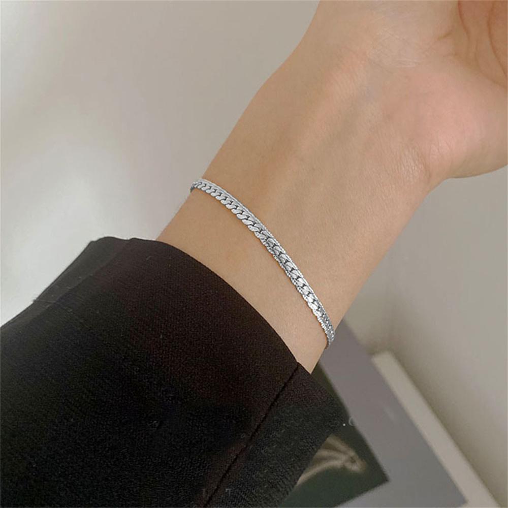 Punk Flache Schlangenkette Armband 3mm Gold Silber Farbe Edelstahl Prägung Handketten für Männer Frauen Mode Schmuck Geschenk