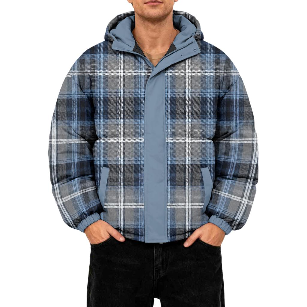 Men's Oversized Casual Down Jacket With Long Sleeves And Hood