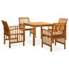 Day and Night - Day and Night Garden Dining Set 5 Pieces and Solid Acacia Wood Cushions