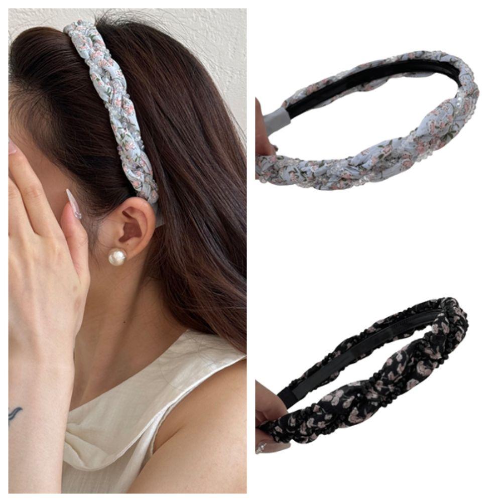 Floral Printed Elastic Hairband Hair Accessories Head Hoop Fashion Flower Print Headband  Women