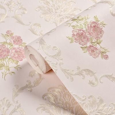 1PC Self Adhesive 3D Non Woven Fabric Embossed Wall Sticker Bedroom Wallpaper Living Room Wall Decals Pastoral Style