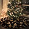 Christmas Tree Skirt Bowknot Lace-up Printing Clear Pattern Picnic Party Tree Cover Camping Party Table Decoration