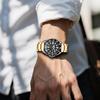 [Kai Tian] 20mm Stainless Steel Watch Band, Gold Quick-Release 3-Row Design, Unisex Watch Band