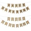 Happy Birthday Burlap Fabric Banner for Kids' Party