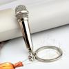 Keychain Pendant Mini Simulation Microphone Pendant Metal Key Holder Car Key Accessories Music Lover Gift
