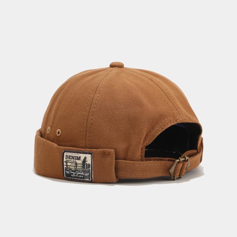 Ricygvm Dome Melon Cap Men Women Fashion Vintage Brimless Hat Hip Hop Landlord Hat Unisex Skullies Beanie Solid Color Docker Cap