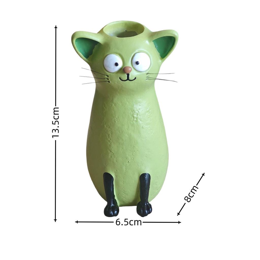 Cross-Border Creative Cat Flower Vase: Fun Eccentric Resin Ornament for Living Room Desktop.