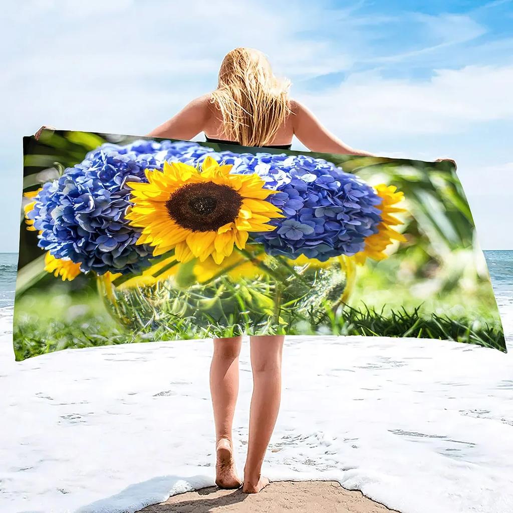 Oversized Soft Beach Towel ,Flowers Extra Large Big Pool Swim Travel Towels Blanket Super Soft Quick Dry Bath Towels For Women