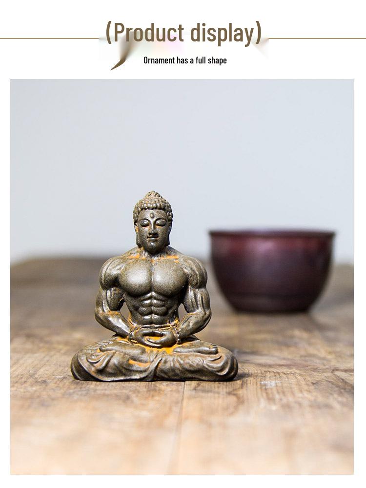 Creative Retro Chinese Buddha Statue for Home and Office Zen Decor