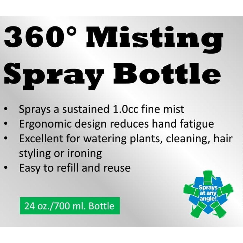 Fine Mist Spray Bottle 24oz Ergonomic Refillable Reusable Plastic Continuous Spray Misting Plants Multipurpose Spray Tool